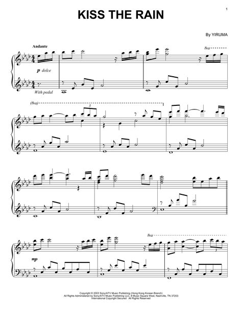 music sheet kiss the rain|kiss the rain piano sheet music.